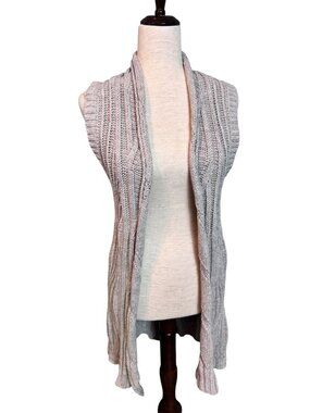 CAbi knit long maxi sweater vest natural tan color Size Small EUC
